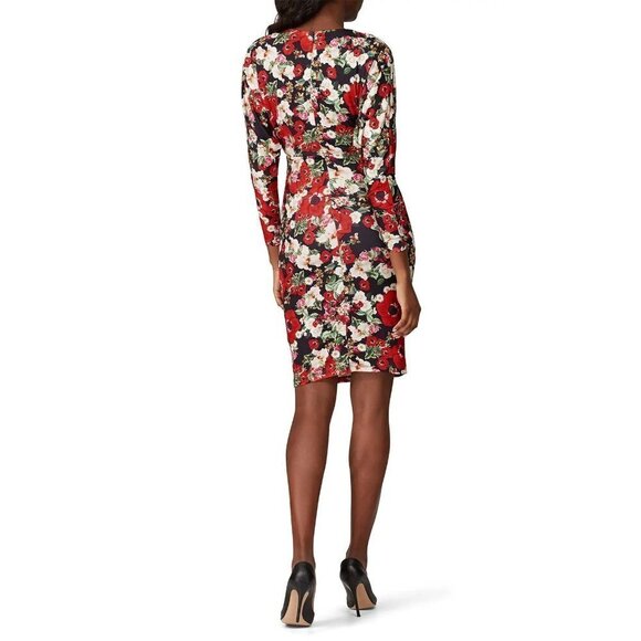 Alexia Admor Black Red Dolman Sleeve Floral Sheath Dress $225 - Picture 5 of 10